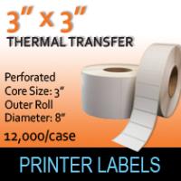 Thermal Transfer Labels 3" x 3" Perf